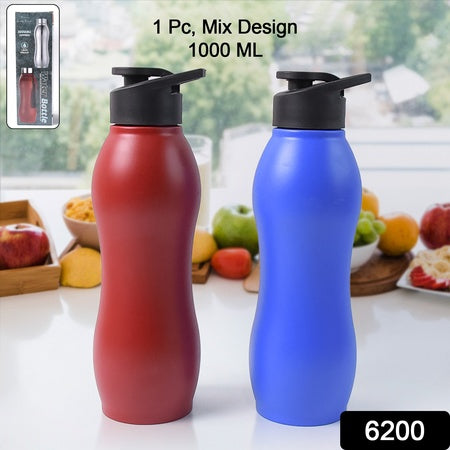 Stainless Steel Water Bottle – 1000ML | Leak-Proof, Hot & Cold Insulated Bottle for Gym, Office, Travel & Home (1 Pc / Mix Colour / Matte Finish)
