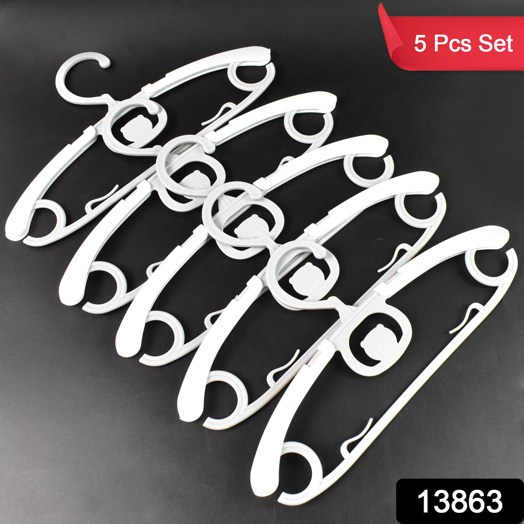 Large Dress Hanger Plastic Adjustable Cloth Hanger (5 Pcs Set)