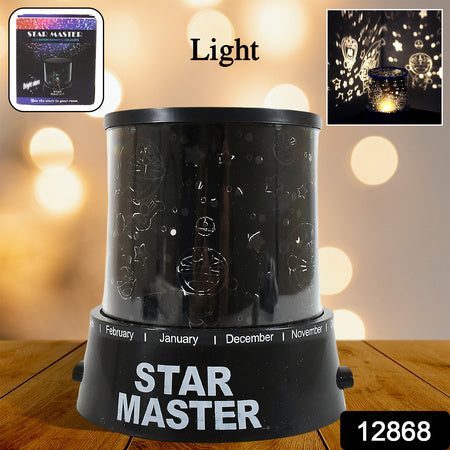 LED Star Projector Night Light – Rotating Lamp with Music Function & Multi-Color Projection (Battery Operated)