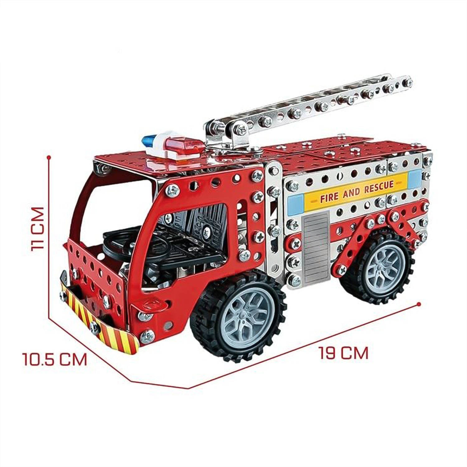Metal DIY Fire Truck Building Kit – 292 Pc Mechanical Construction Set (Age 8+)