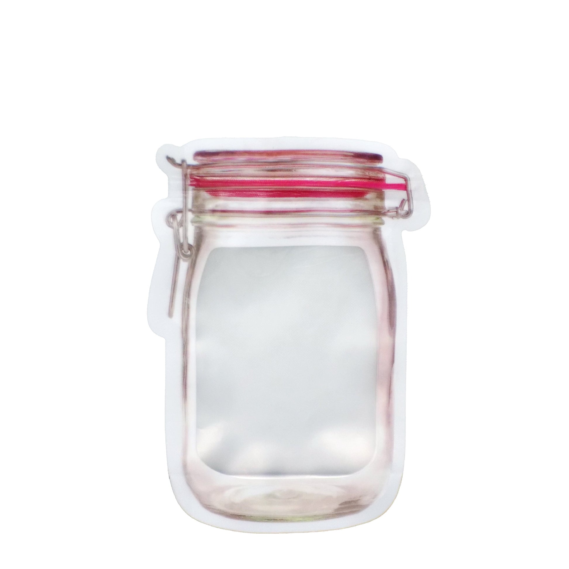 Reusable Mason Jar Zipper Pouch – Airtight Plastic Food Storage Bag (500ml, Leak-Proof & Transparent)