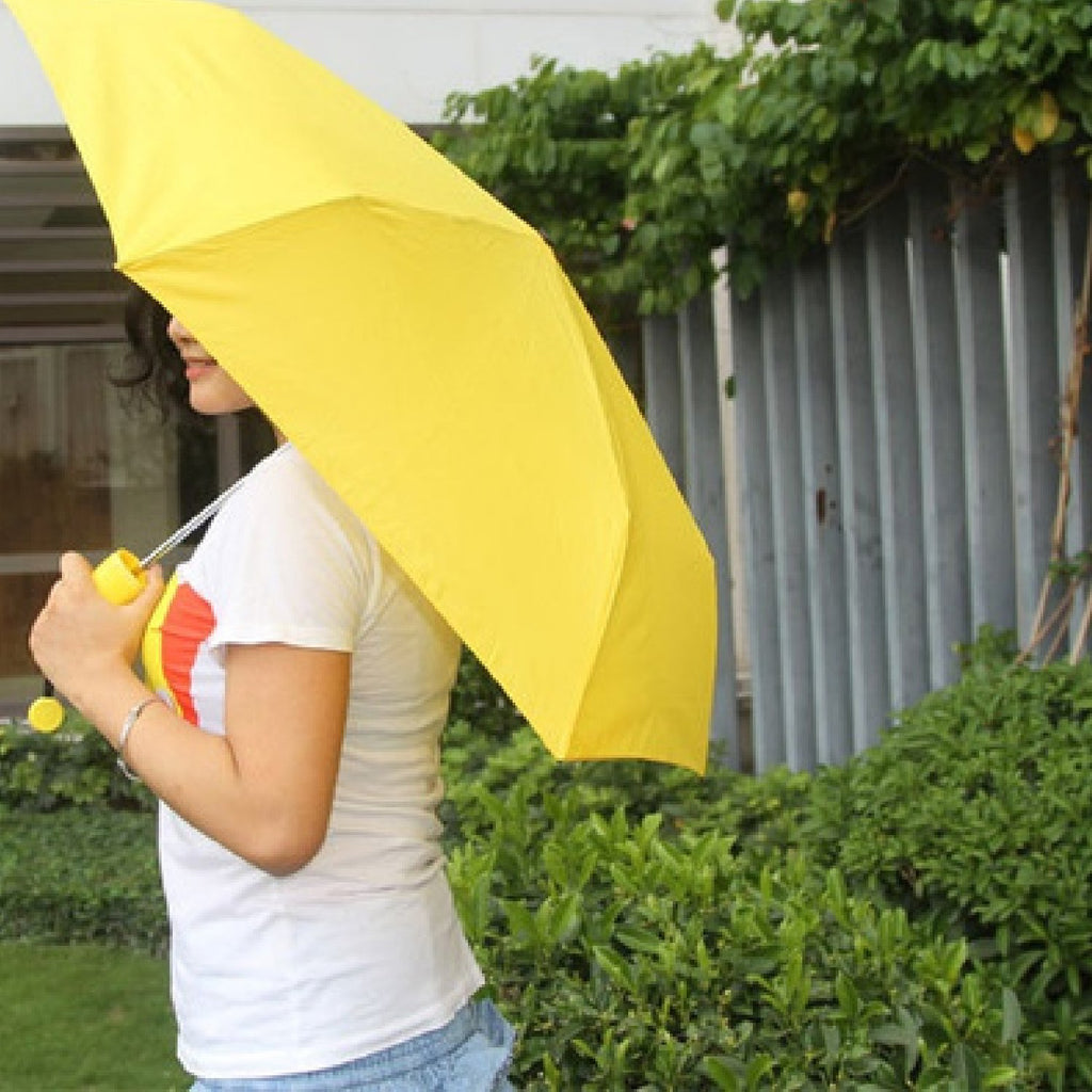 Stylish Banana Shaped Mini Foldable Umbrella for All Weather