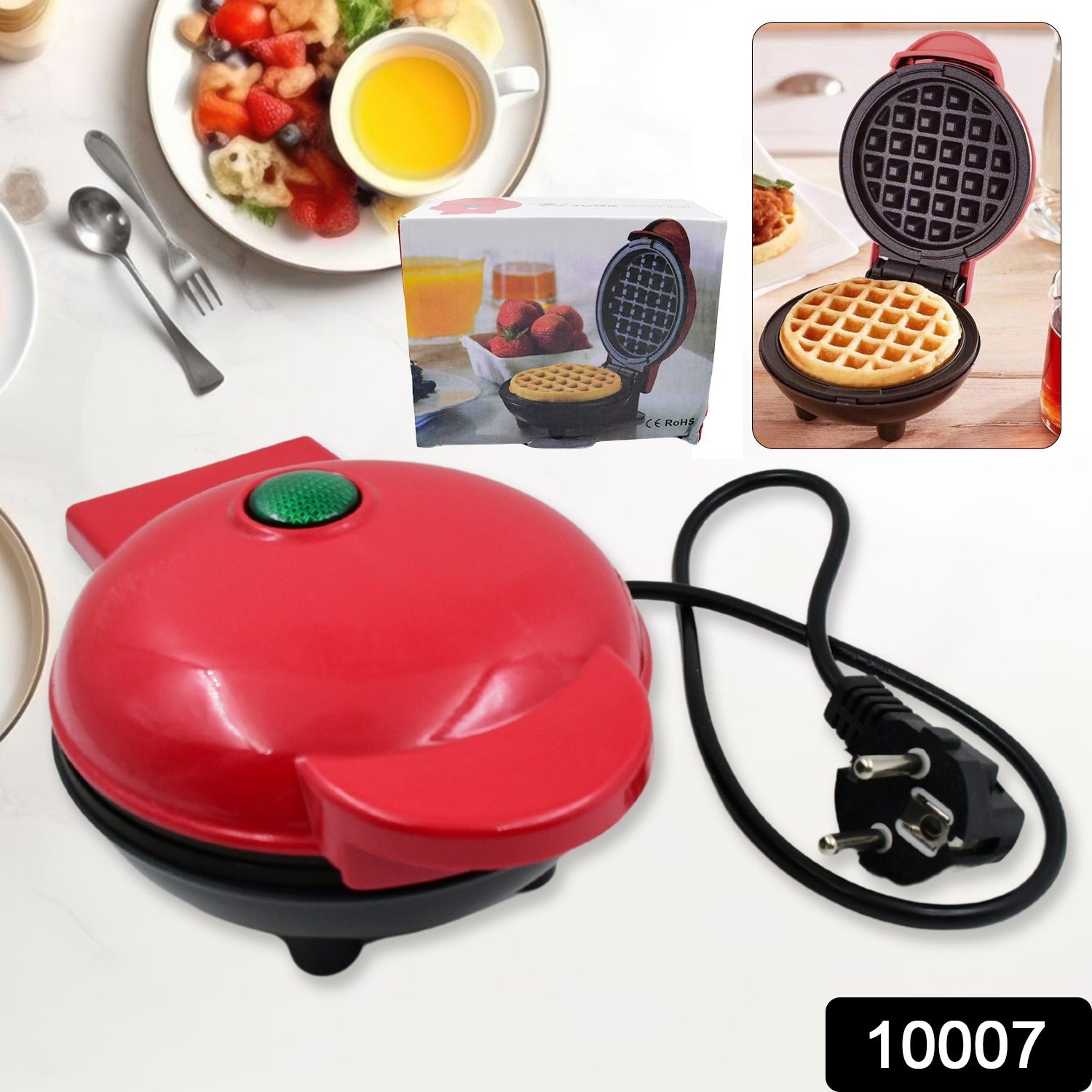 Mini Waffle Maker Machine - Compact Electric Waffle Iron for Perfect Breakfast Treats