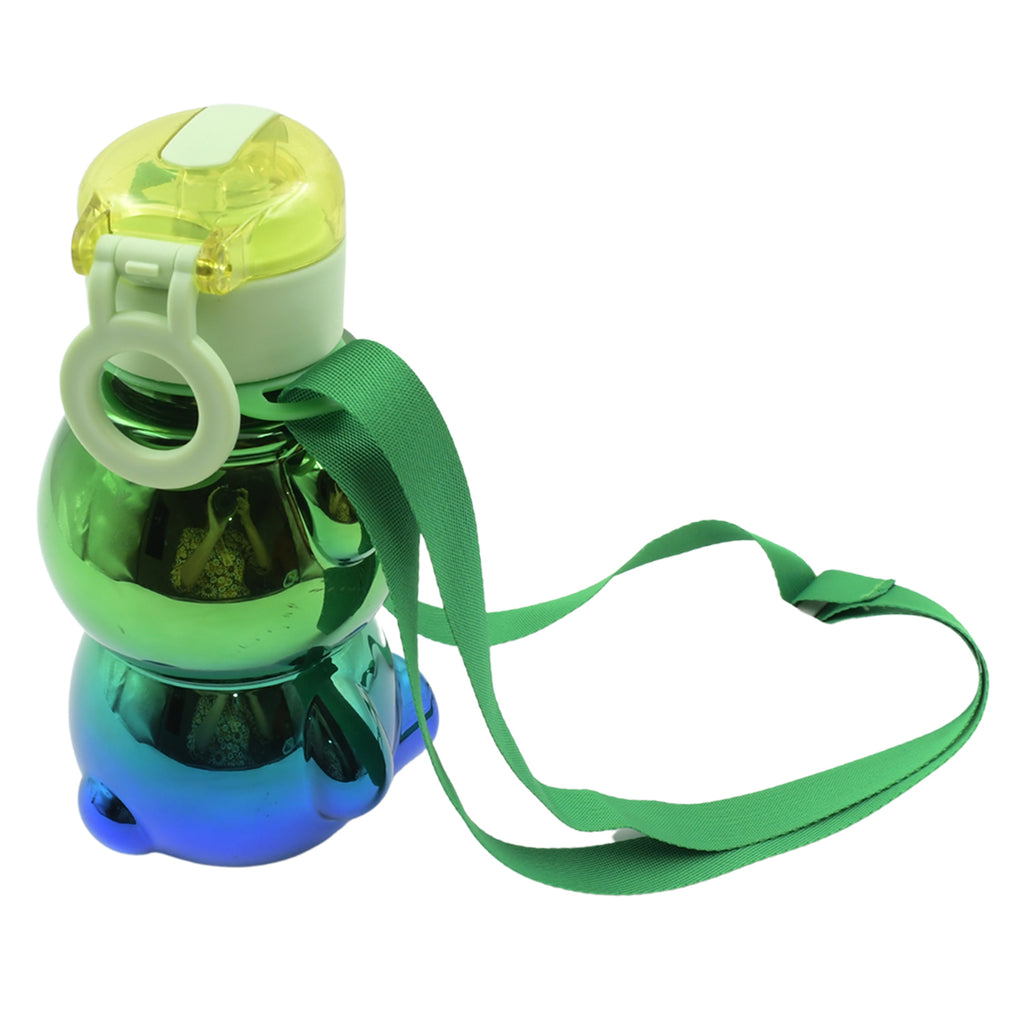 Cute Plastic Water Bottle With Straw And Adjustable Strap For Kids