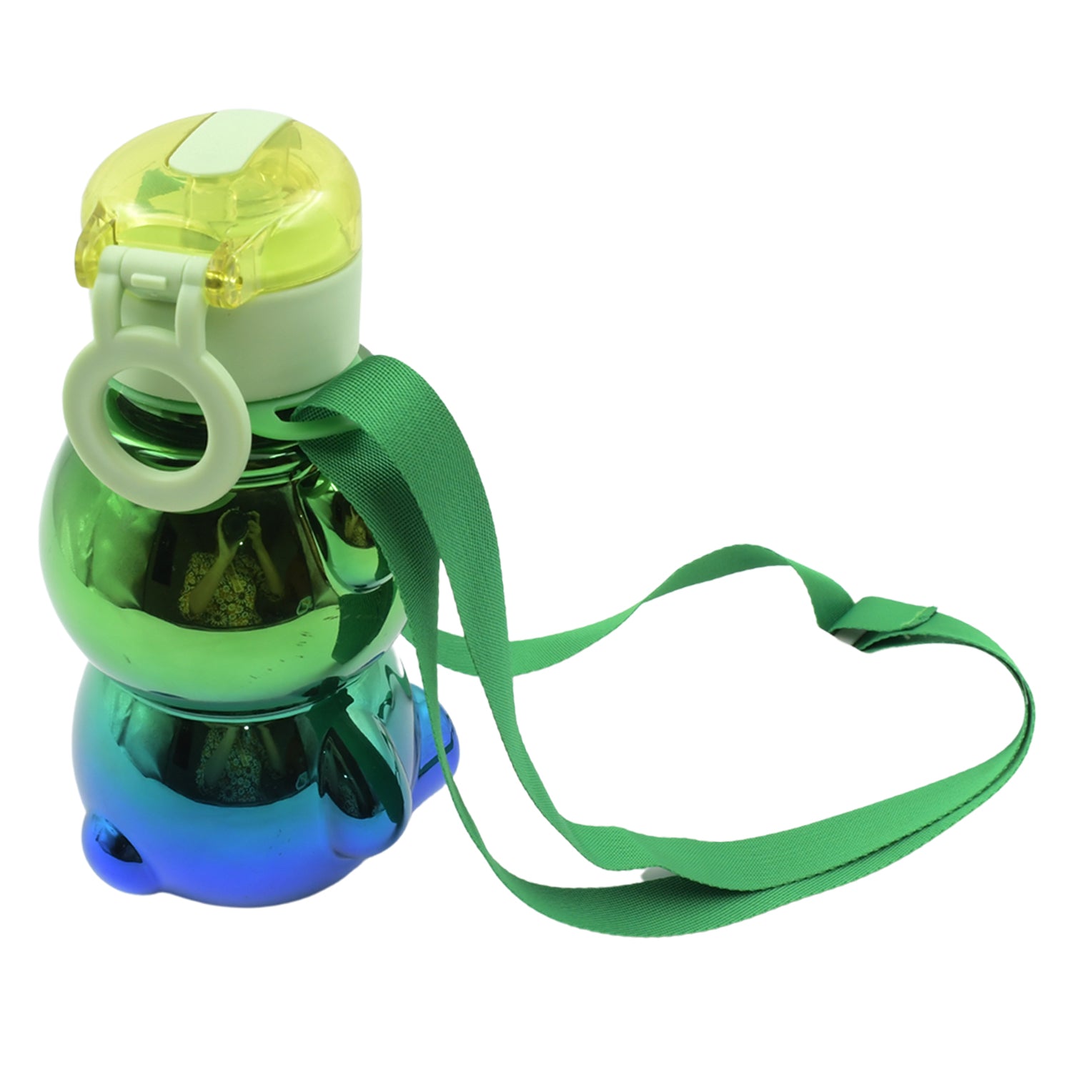 Cute Plastic Water Bottle With Straw And Adjustable Strap For Kids