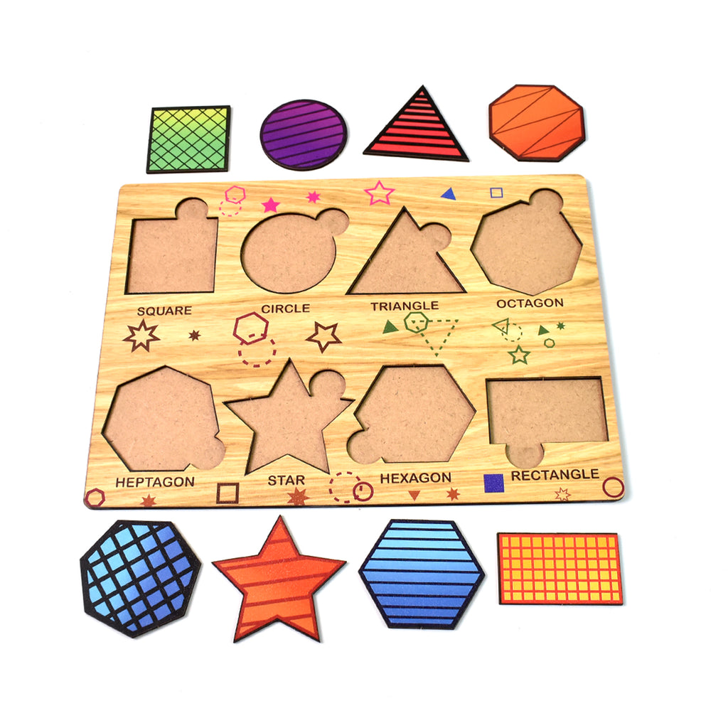 Wooden Triangles Puzzle Board - Educational Shape Learning Toy for Kids Development
