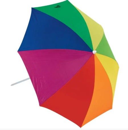 90-Inch Multicolor Garden & Beach Umbrella – Waterproof Cotton Canopy with Steel Pole