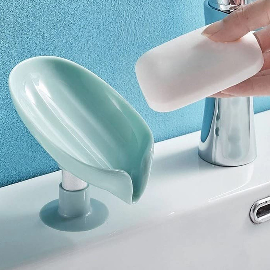 Self-Draining Soap Holder Stand with Suction Cup – No-Drill Soap Dish for Bathroom & Kitchen